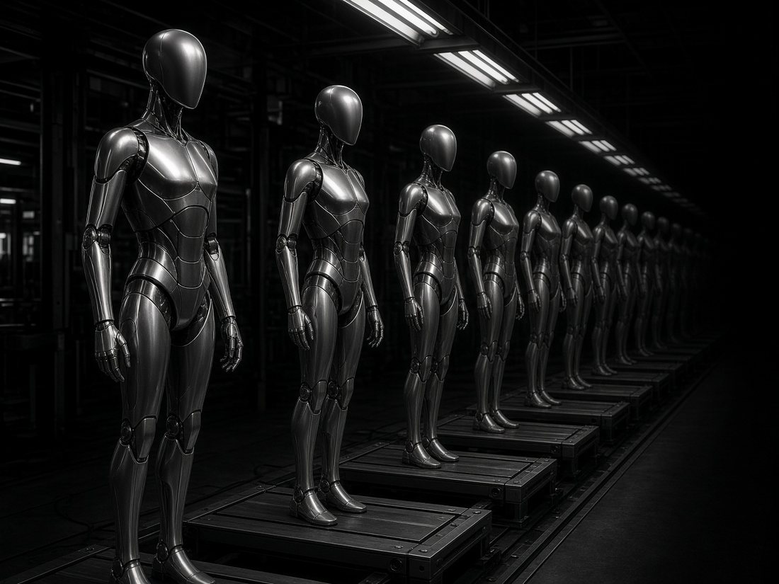 Humanoid robots on an assembly line
